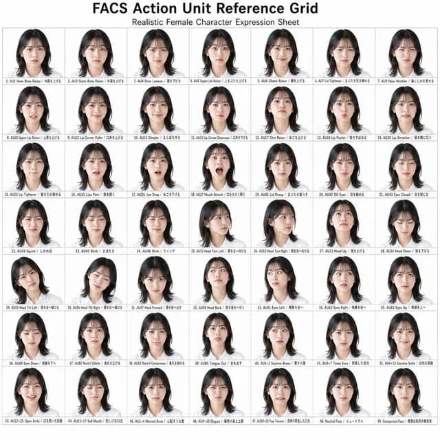 FACS Action Unit Reference Grid preview image 1