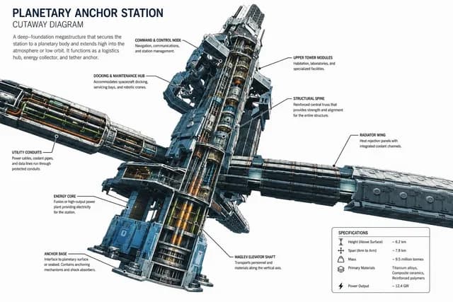 Planetary Anchor Station Cutaway preview image 1