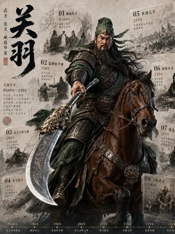 Guan Yu Historical Infographic Poster preview image 1