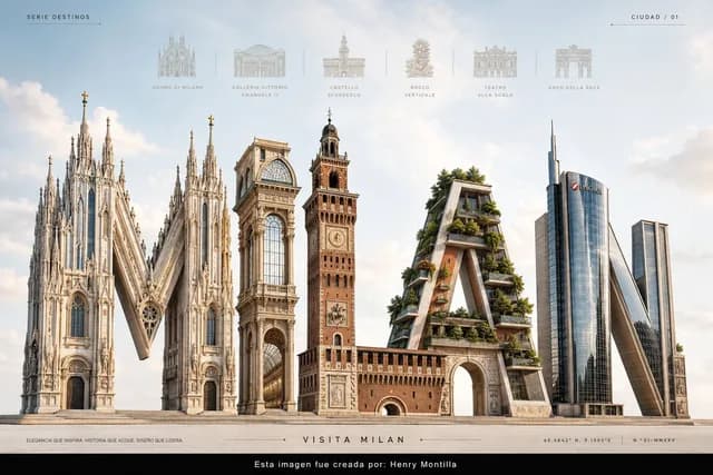 Luxury Milan Typographic Travel Poster preview image 1