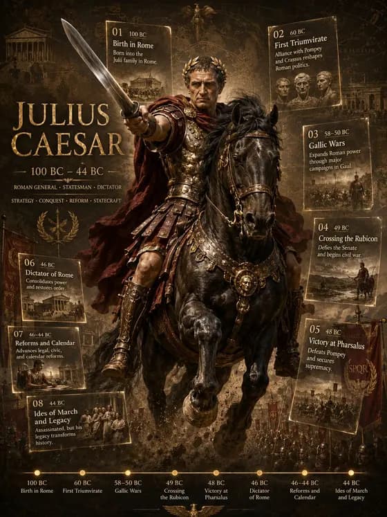Julius Caesar Epic Timeline Poster preview image 1