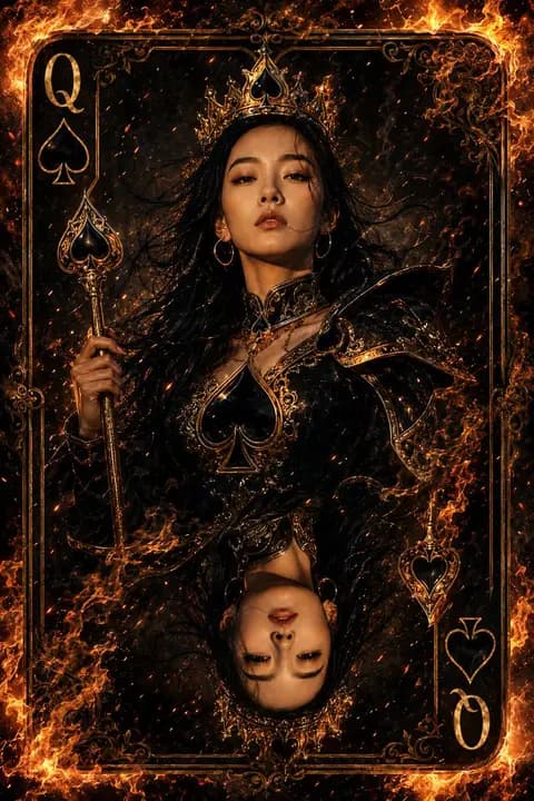 Queen of Spades Fantasy Playing Card preview image 1