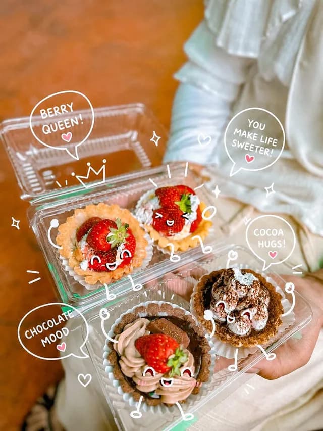 Kawaii Dessert Food Photography with Doodles preview image 1