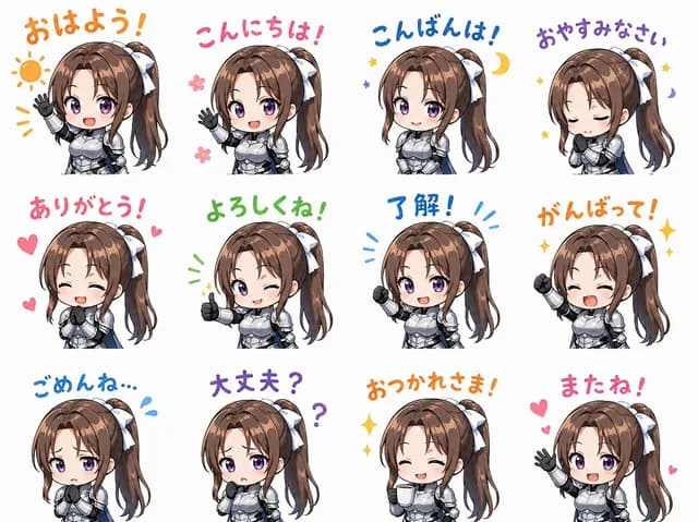 Chibi Knight Reaction Sticker Sheet preview image 1