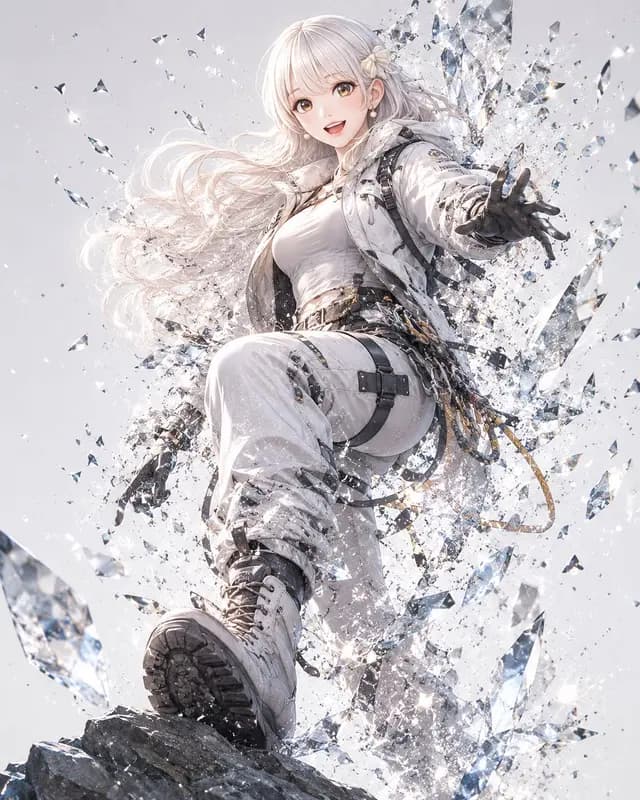 White-Haired Crystal Action Hero preview image 1