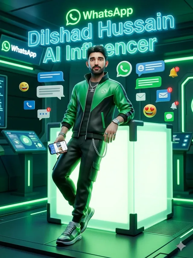 WhatsApp AI Influencer 3D Poster preview image 1