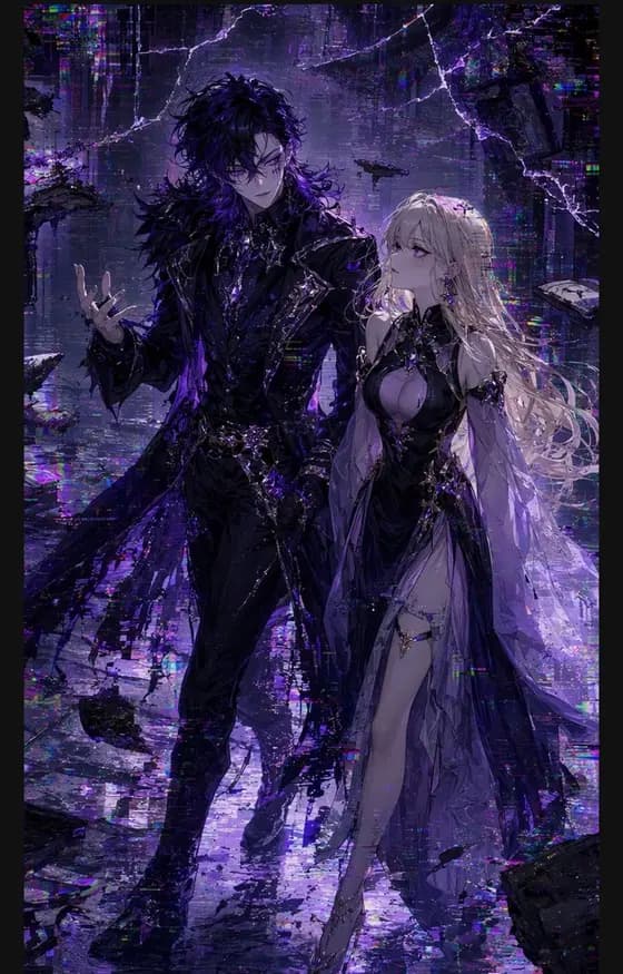 Gothic Cyberpunk Duo in Ruined City preview image 1