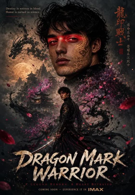 Double Exposure Dragon Warrior Poster preview image 1