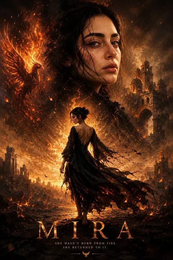 Cinematic Mira Poster Fire Rebirth preview image 1