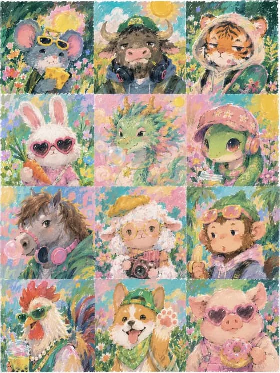Pastel Zodiac Avatar Grid preview image 1