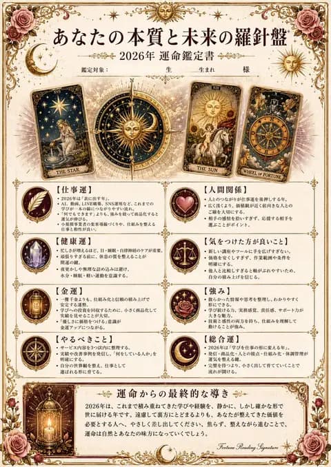Ornate Japanese Tarot Fortune Certificate preview image 1