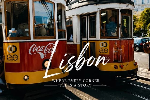 Lisbon Vintage Tram Travel Poster preview image 1