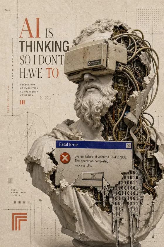 AI Thinking Classical Bust Poster preview image 1
