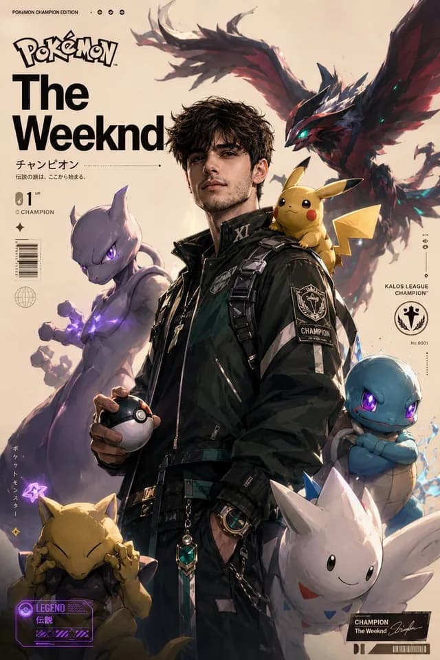 Cinematic Pokemon Champion Poster preview image 1