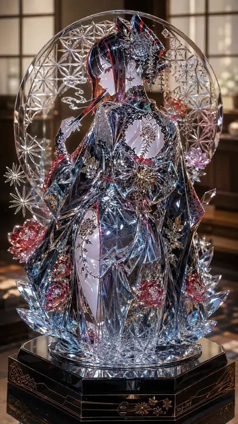 Edo Kiriko Gothic Kimono Glass Maiden preview image 1