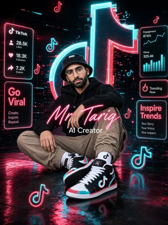 Neon TikTok AI Creator Poster preview image 1