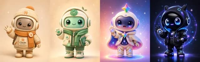 Four Chibi AI Mascot Robots preview image 1