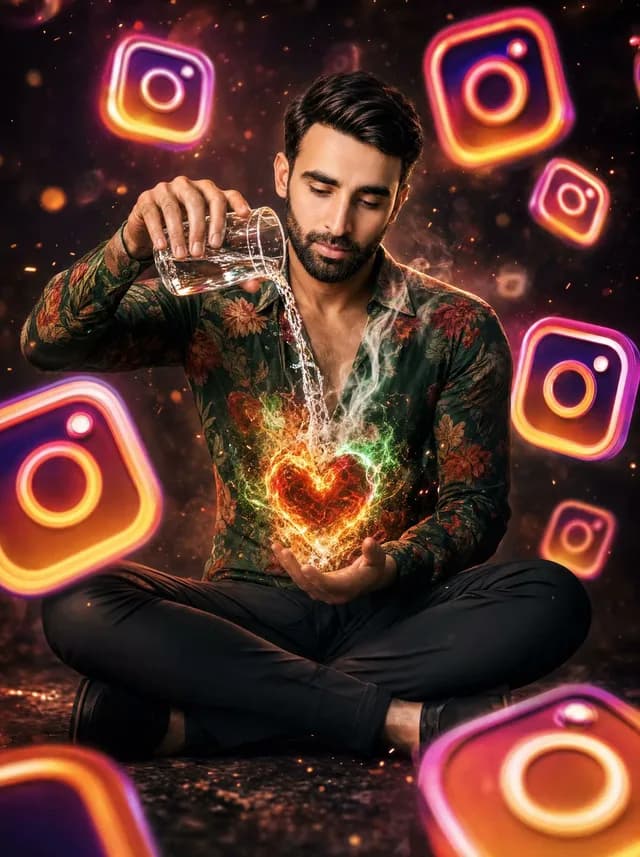 Neon Instagram Magic Heart Portrait preview image 1