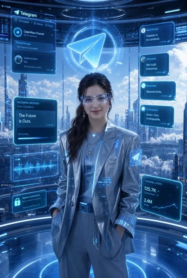 Luxury Telegram Cyber Hub Poster preview image 1
