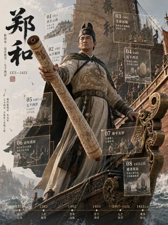 Zheng He 3D Historical Archive Poster preview image 1