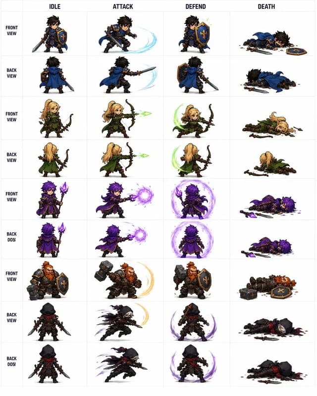 Fantasy RPG Character Sprite Sheet preview image 1