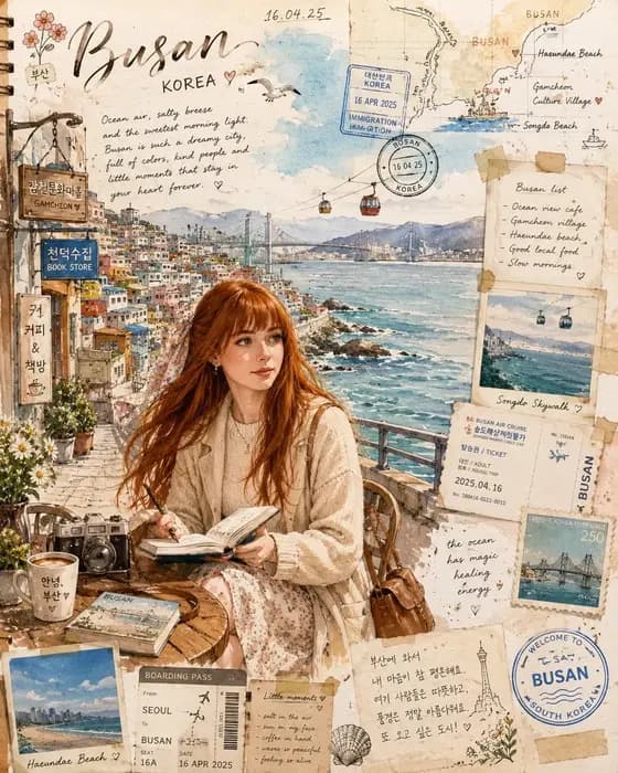 Watercolor Travel Journal Illustration preview image 1