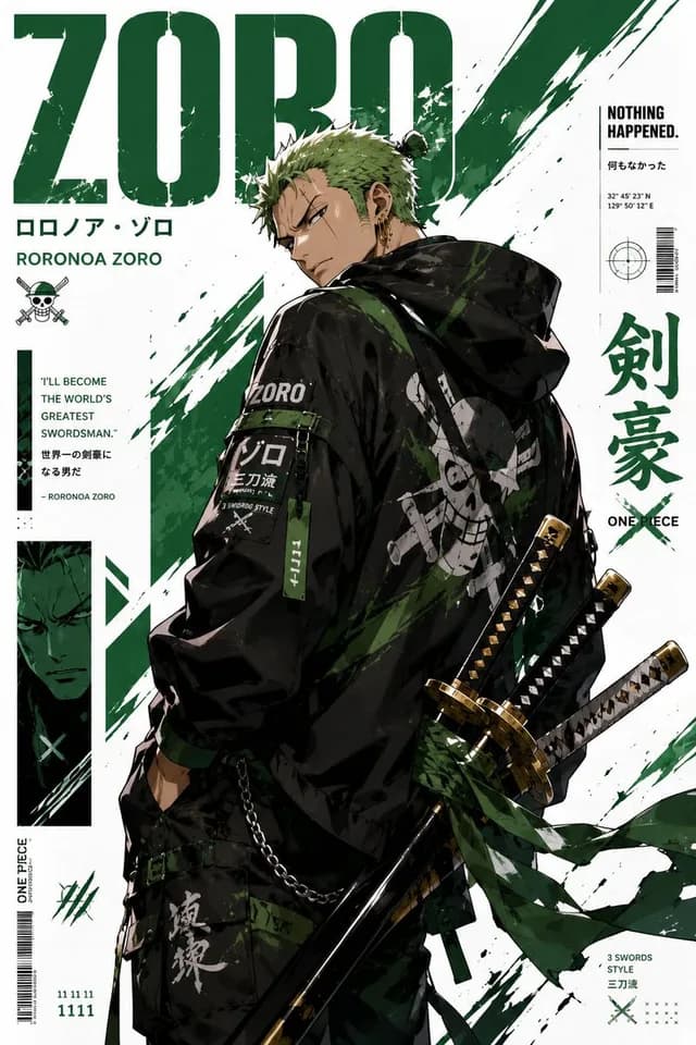 风格化动漫街头服饰海报 preview image 1
