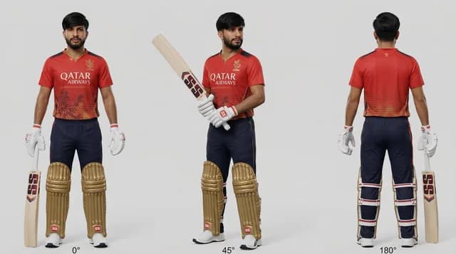 Cricket Player Three-Angle Character Sheet preview image 1