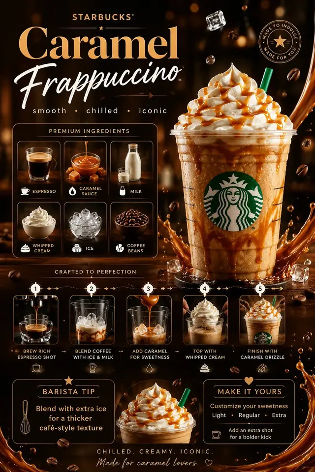 Luxury Caramel Frappuccino Poster preview image 1