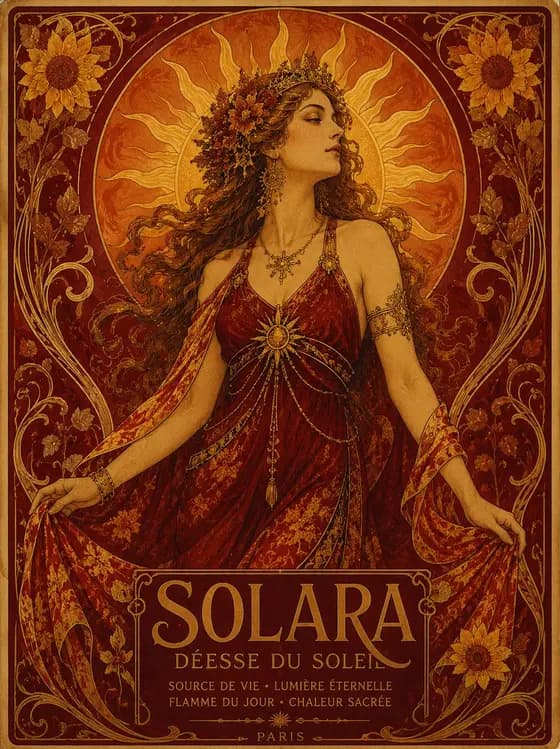 Solara Art Nouveau Sun Goddess Poster preview image 1