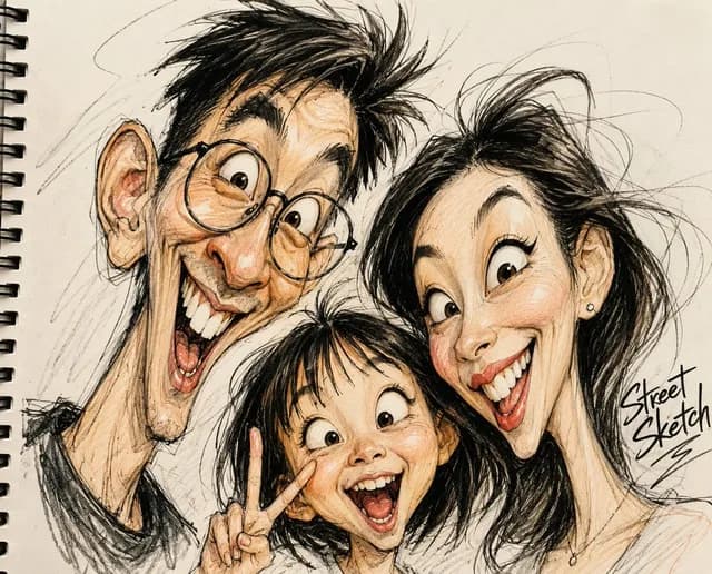 Grotesque Fashion Caricature Sketch preview image 1