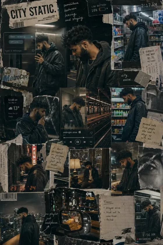 Urban Life Mixed-Media Collage preview image 1