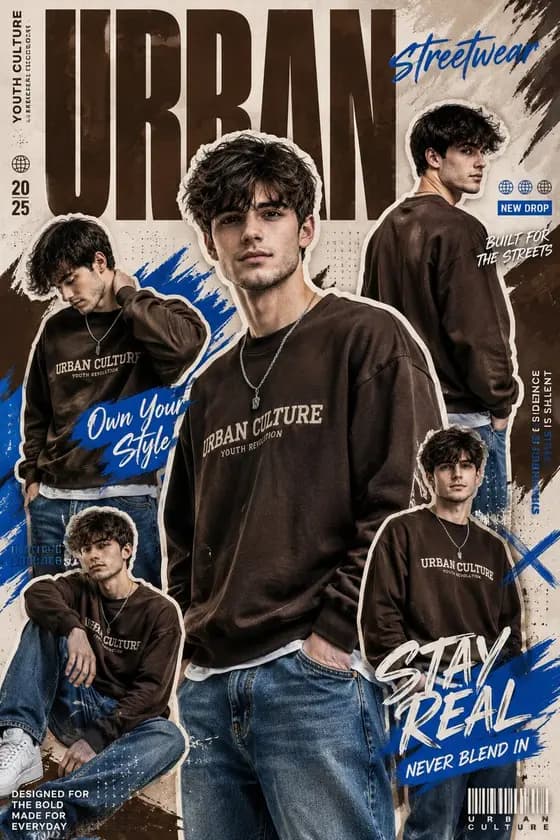 Urban Streetwear Collage Poster System preview image 1