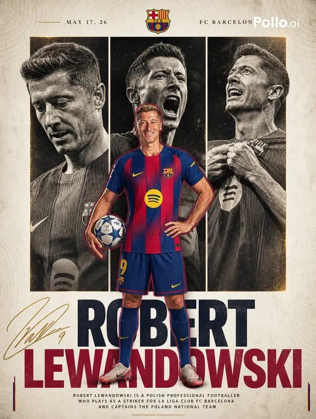 FC Barcelona Lewandowski Poster preview image 1