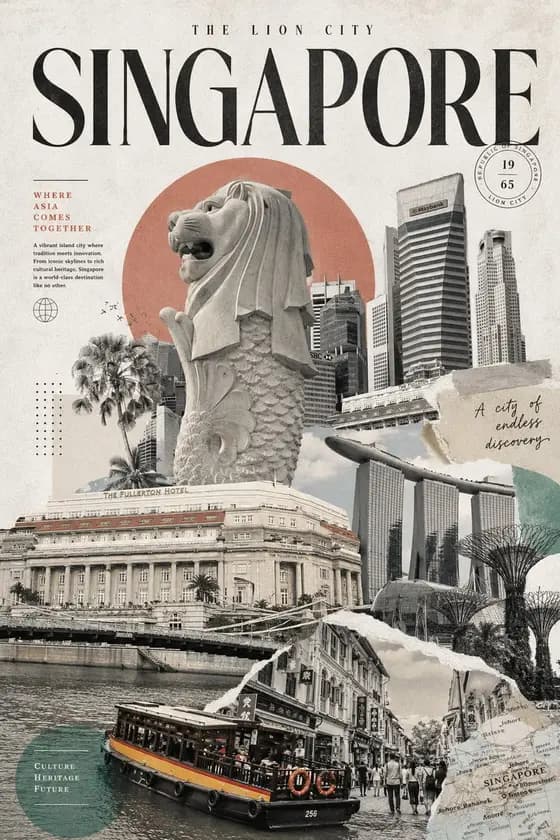 Retro Inspired Travel Collage Poster preview image 1