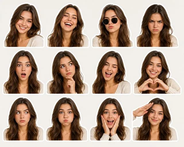 Expressive Woman Emoji Sticker Pack preview image 1