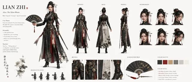 Lian Zhi Dark Fantasy Character Sheet preview image 1