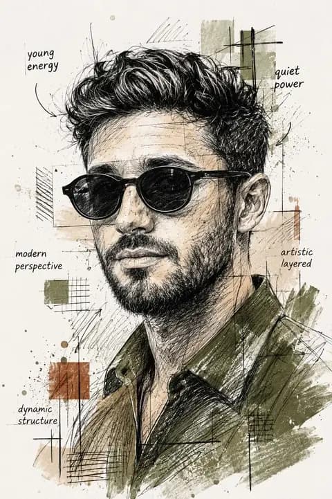 Mixed Media Sketch Portrait preview image 1