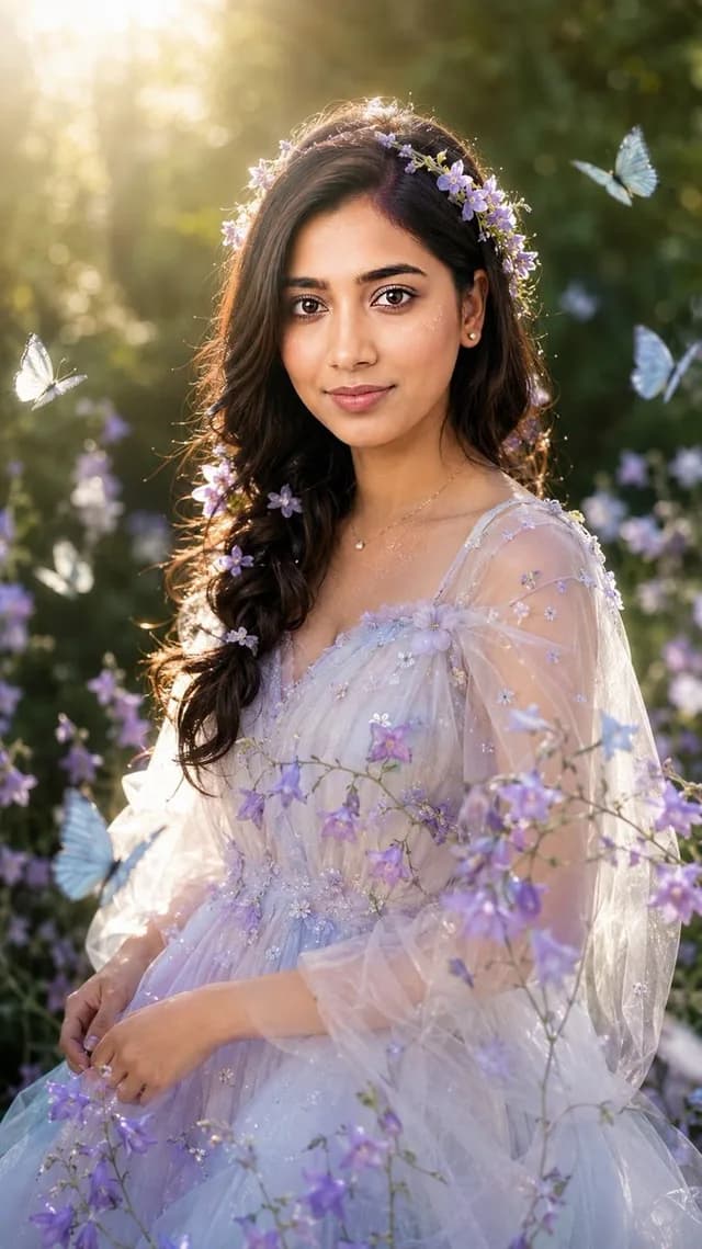 Realistic Garden Fairy Editorial Portrait preview image 1