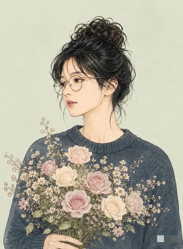 Miki Style Line Art Portrait preview image 1