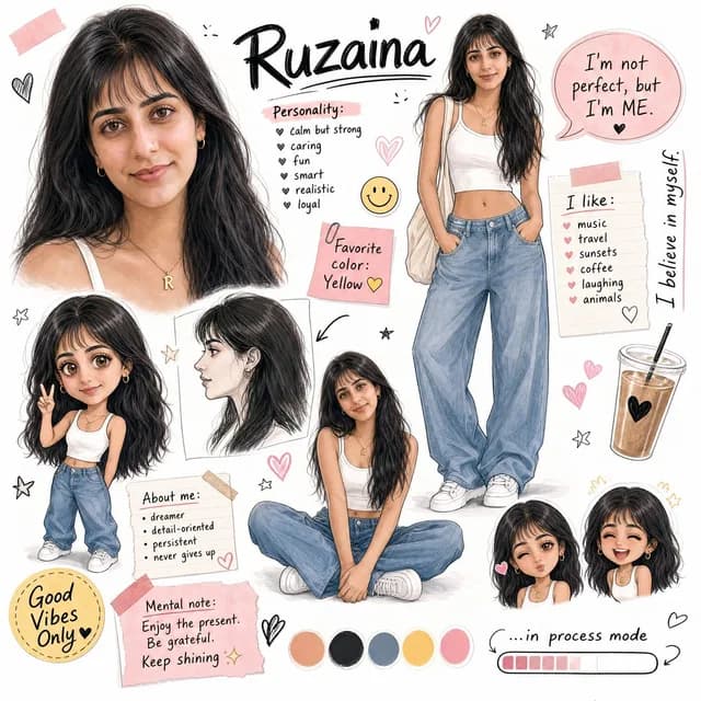 Ruzaina Character Design Sheet preview image 1