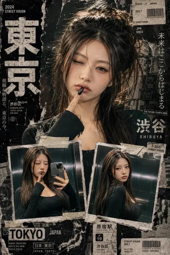 Y2K Japanese Street Editorial Collage preview image 1