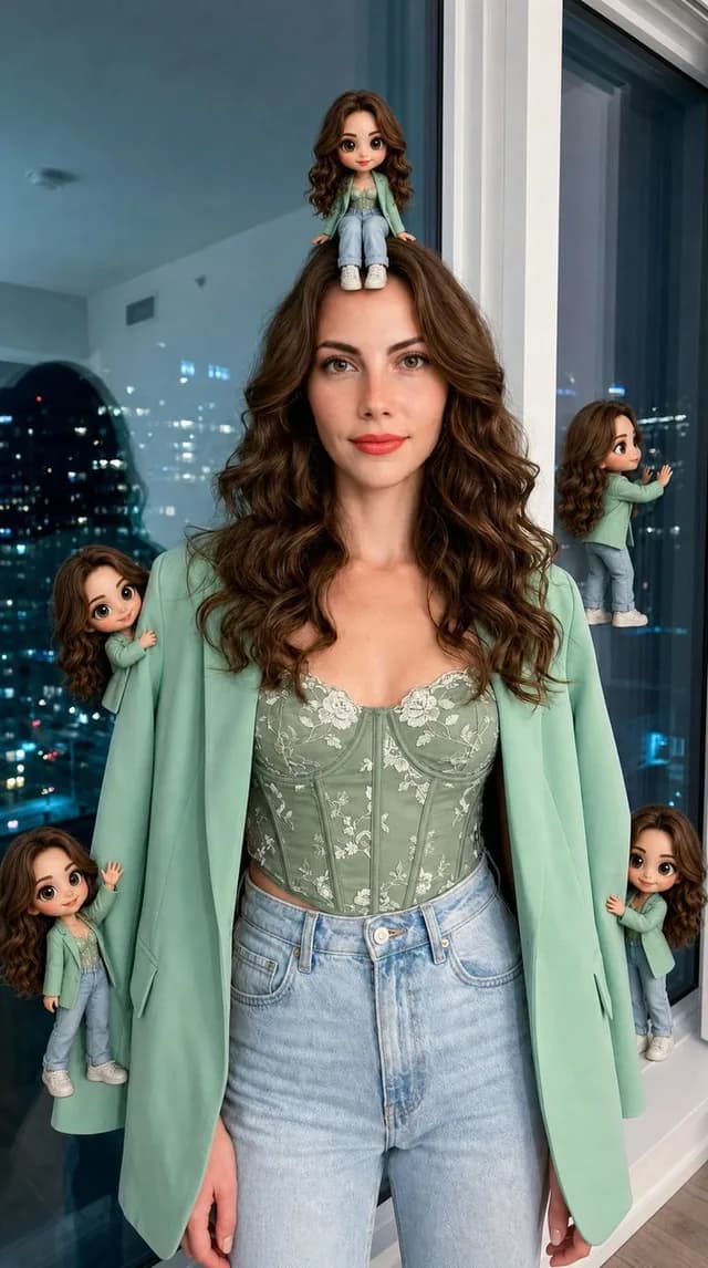 Hyper-Realistic Subject with Mini Chibi Clones preview image 1