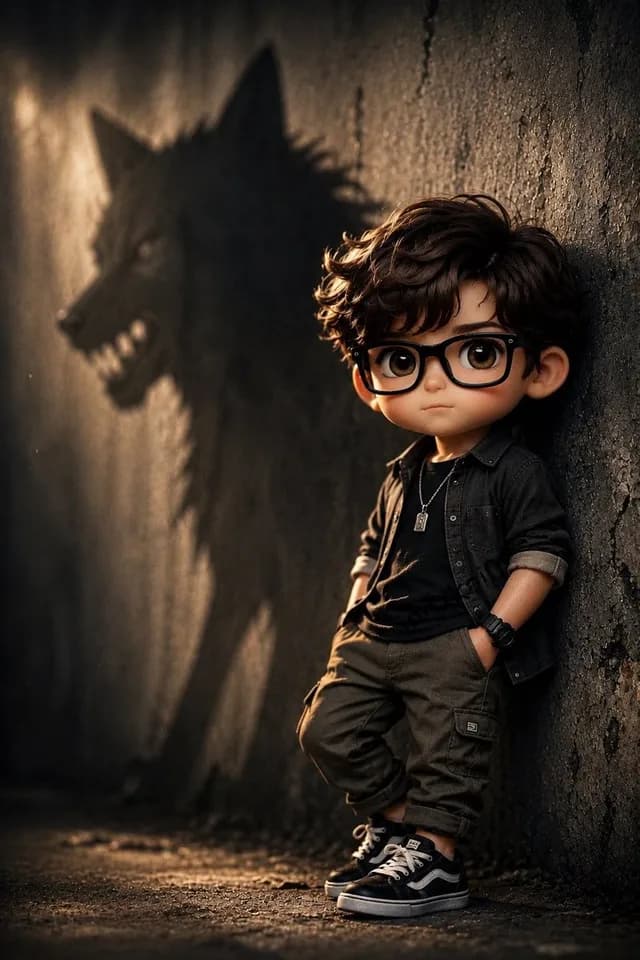 Boy With Werewolf Shadow preview image 1