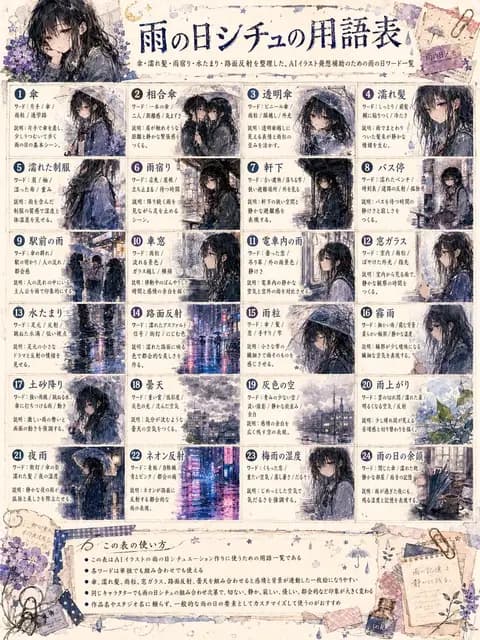 Rainy Day Anime Vocabulary Sheet preview image 1