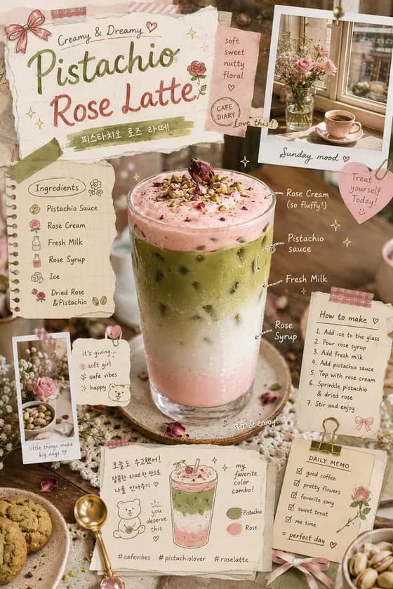 Pistachio Rose Latte Scrapbook Poster preview image 1