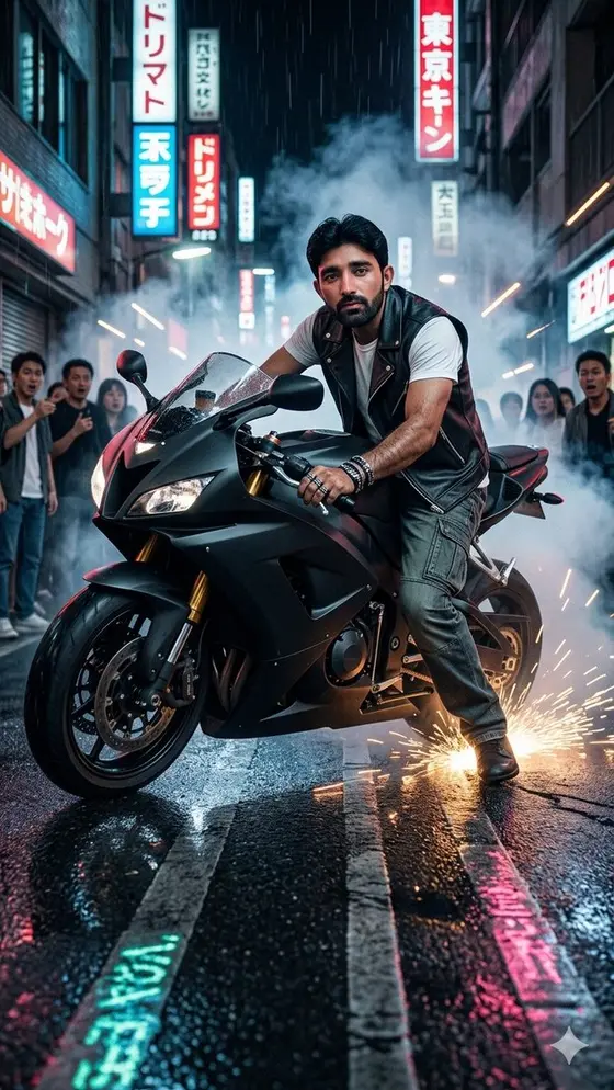 Tokyo Neon Motorcycle Drift preview image 1