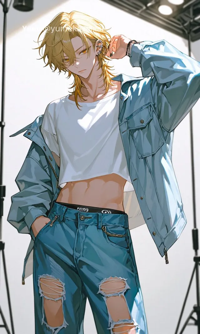 Y2K Anime Streetwear Model preview image 1