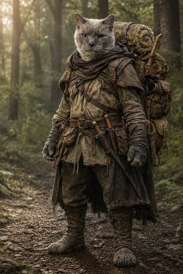 Realistic Cat Ranger in Forest preview image 1