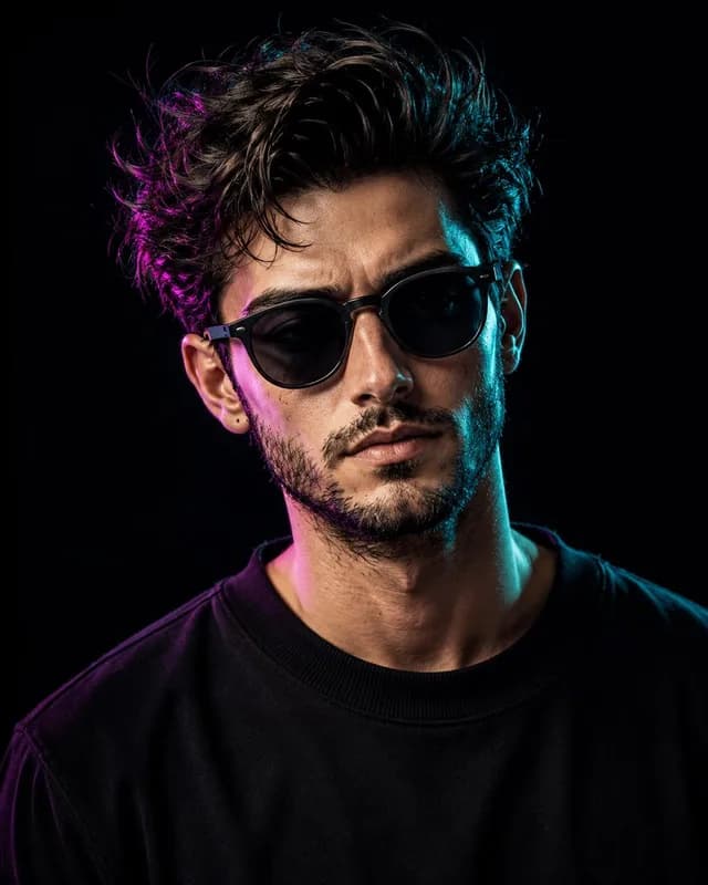Cinematic Dual-Tone Studio Portrait preview image 1